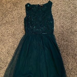 dark green casual or formal dress
